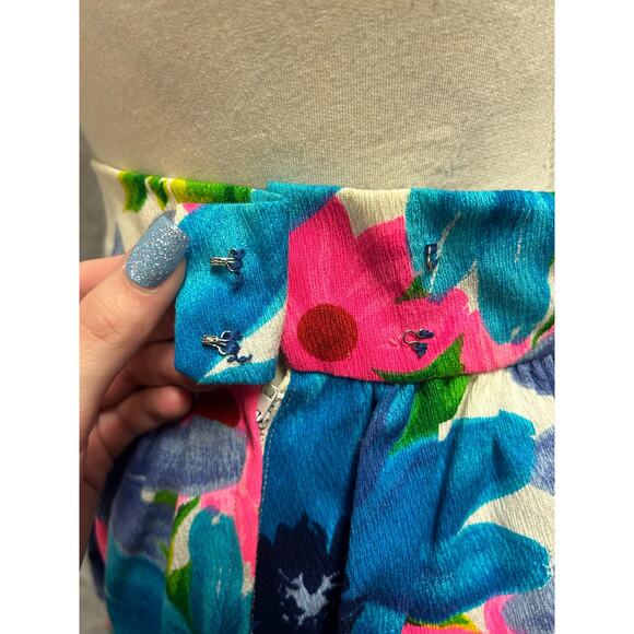 Vintage Women’s Skirt Tropical Floral 80s Style, Zip and Clip! - Picture 4 of 5